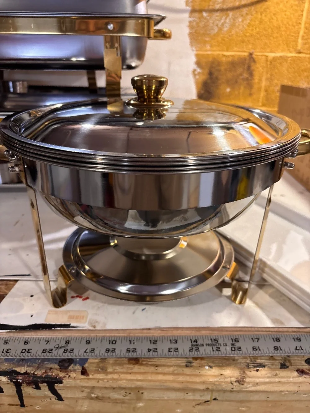 Set of 4- 6 quart round chafing dishes